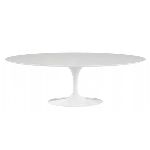 Mesa de comedor de fibra de vidrio oval