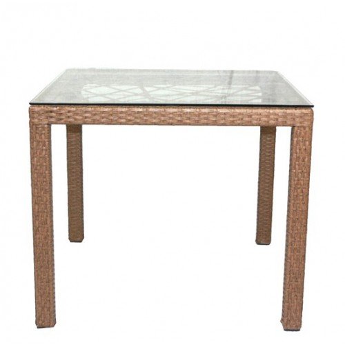 Mesa de comedor de ratán al aire libre